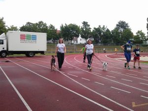 Spendenlauf 2018 - Nugget, Anja, Edeltraud, Loki