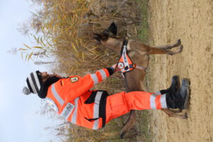 Training im Steinbruch: Theresa und Chilli