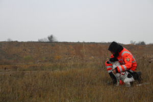 Training im Steinbruch: Dany und Mera
